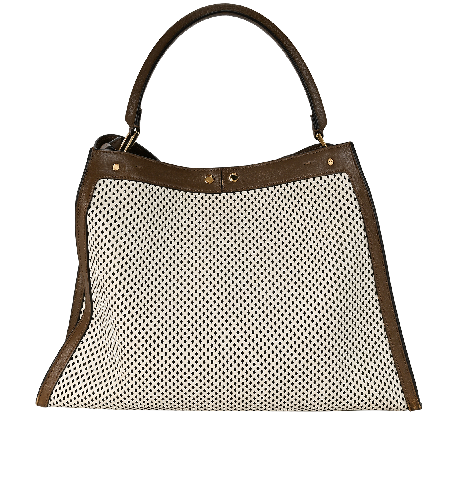 Peekaboo X-Lite bag, &pound;1,100, Handbags, Brown/White, Leather, Back view